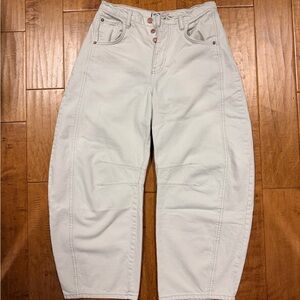 We the Free Good Luck Barrel Jeans in Milk